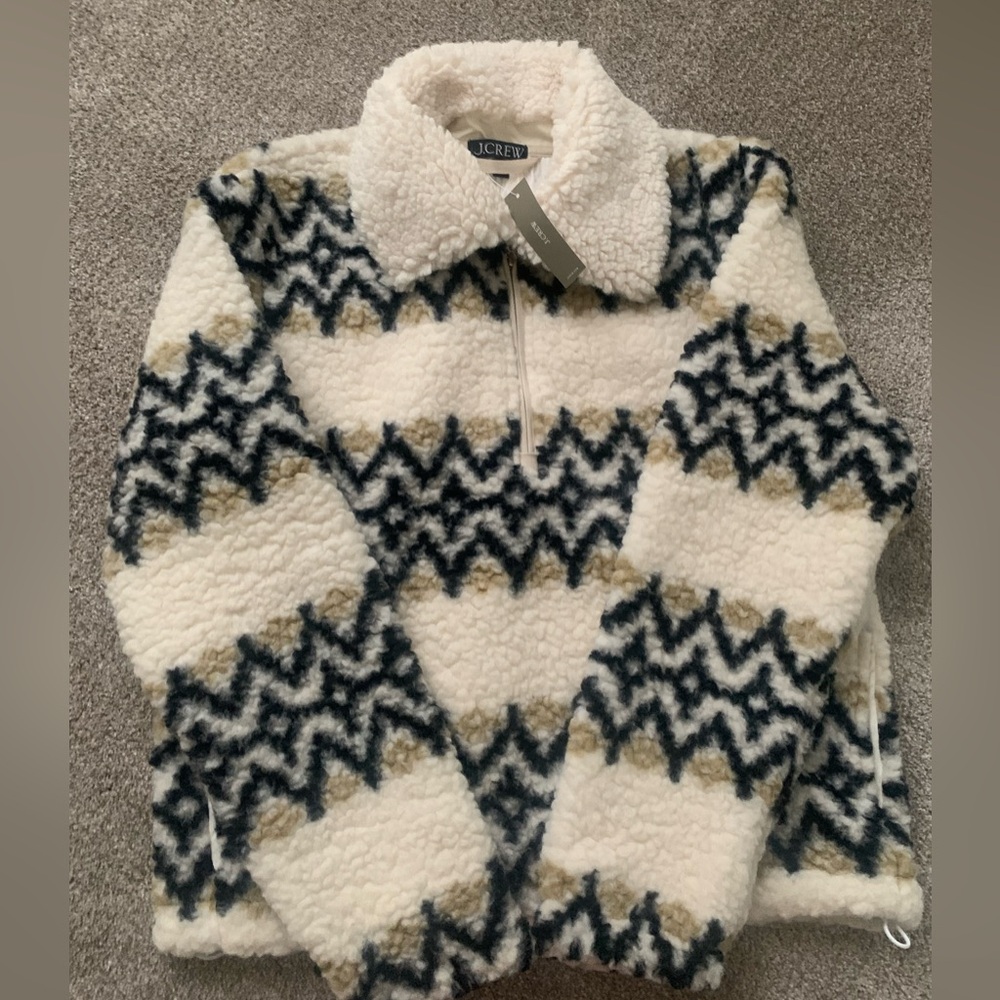 J. Crew Sherpa Half Zip Pullover